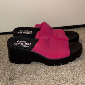 Women’s Dr. Scholl’s Forever Originals Platform Magenta Sandals Size 9.5